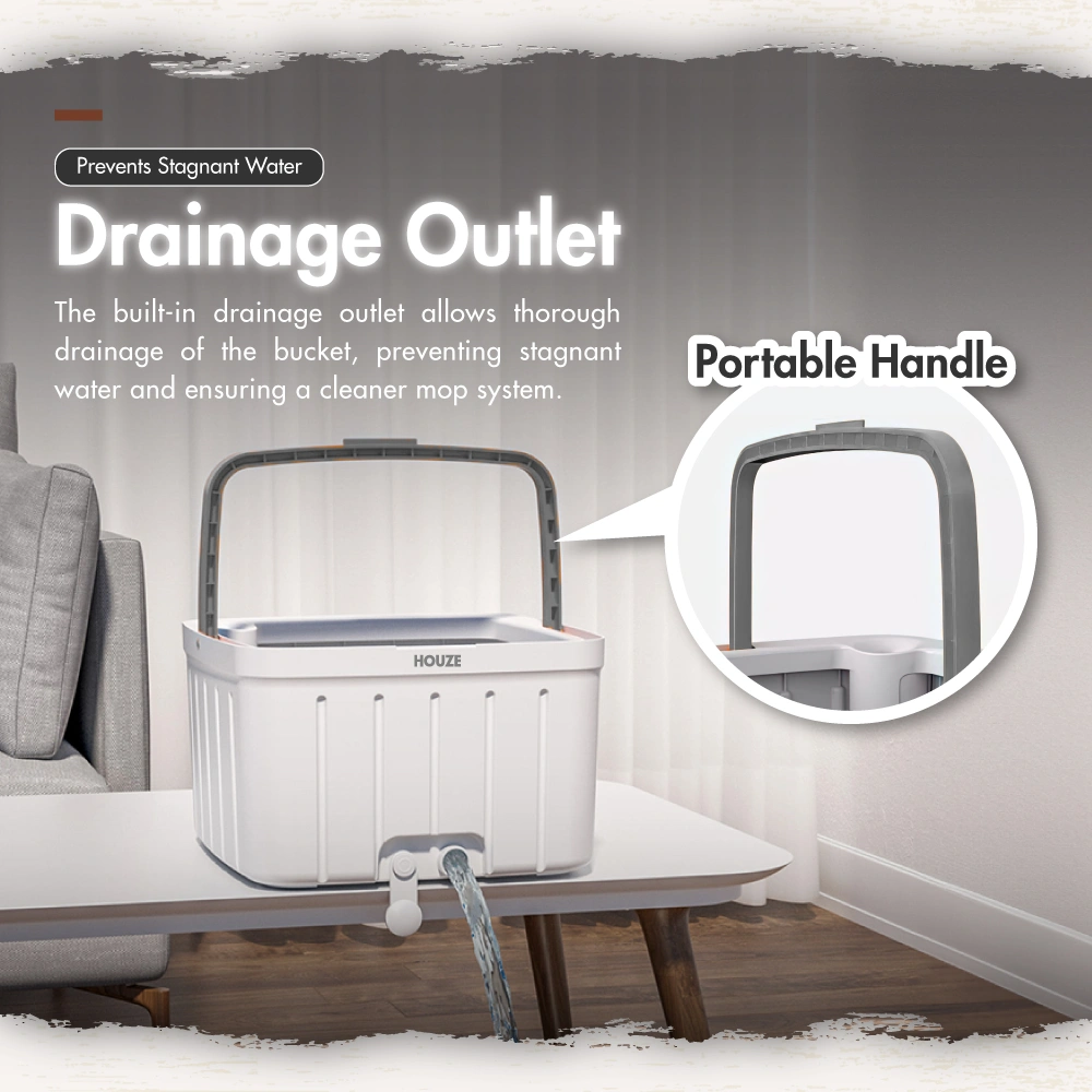 The Clean Water Spin Mop (Square/Round) - Kitchen | Bathroom | Cleaning | Washing | Drying | Stainless Steel