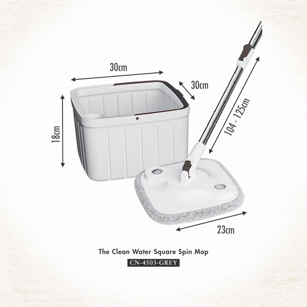 The Clean Water Spin Mop (Square/Round) - Kitchen | Bathroom | Cleaning | Washing | Drying | Stainless Steel
