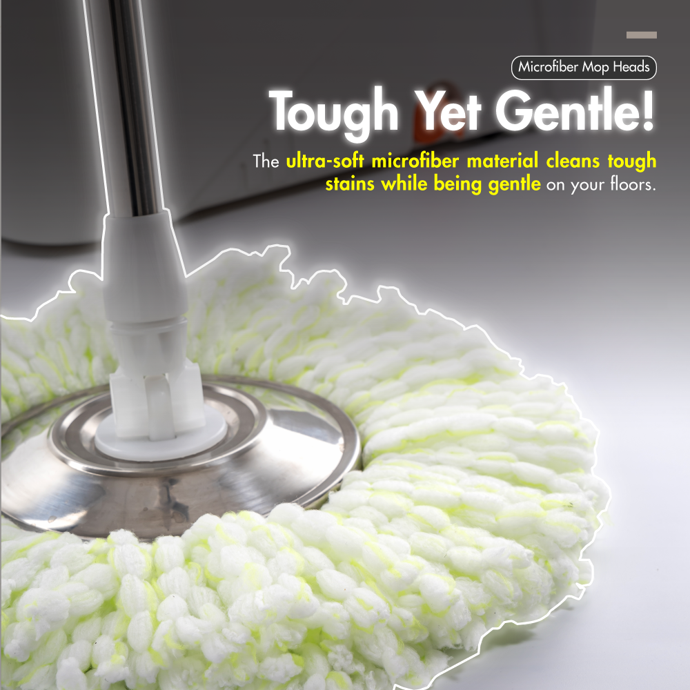 HOUZE - FLUX Tornado Spinning Mop (White | Grey | Refill)