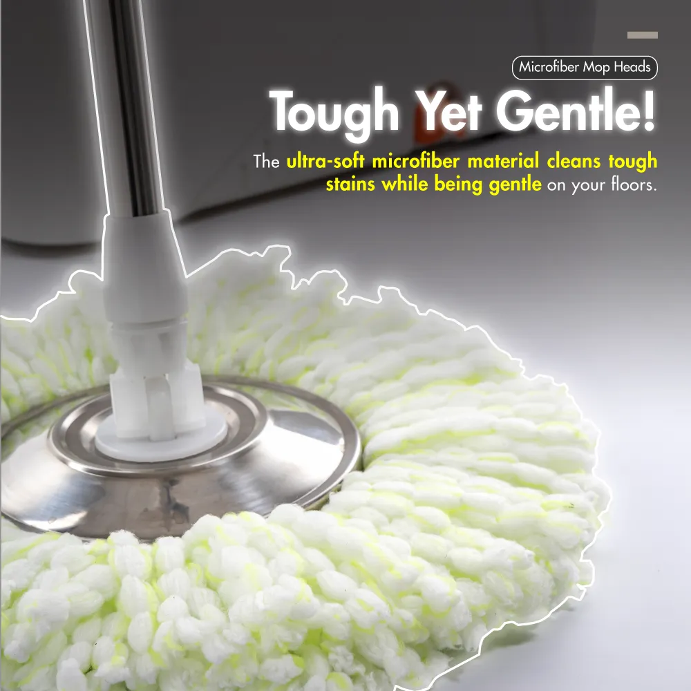 HOUZE - FLUX Tornado Spinning Mop (White | Grey | Refill)