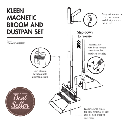KLEEN Magnetic Broom and Dustpan Set
