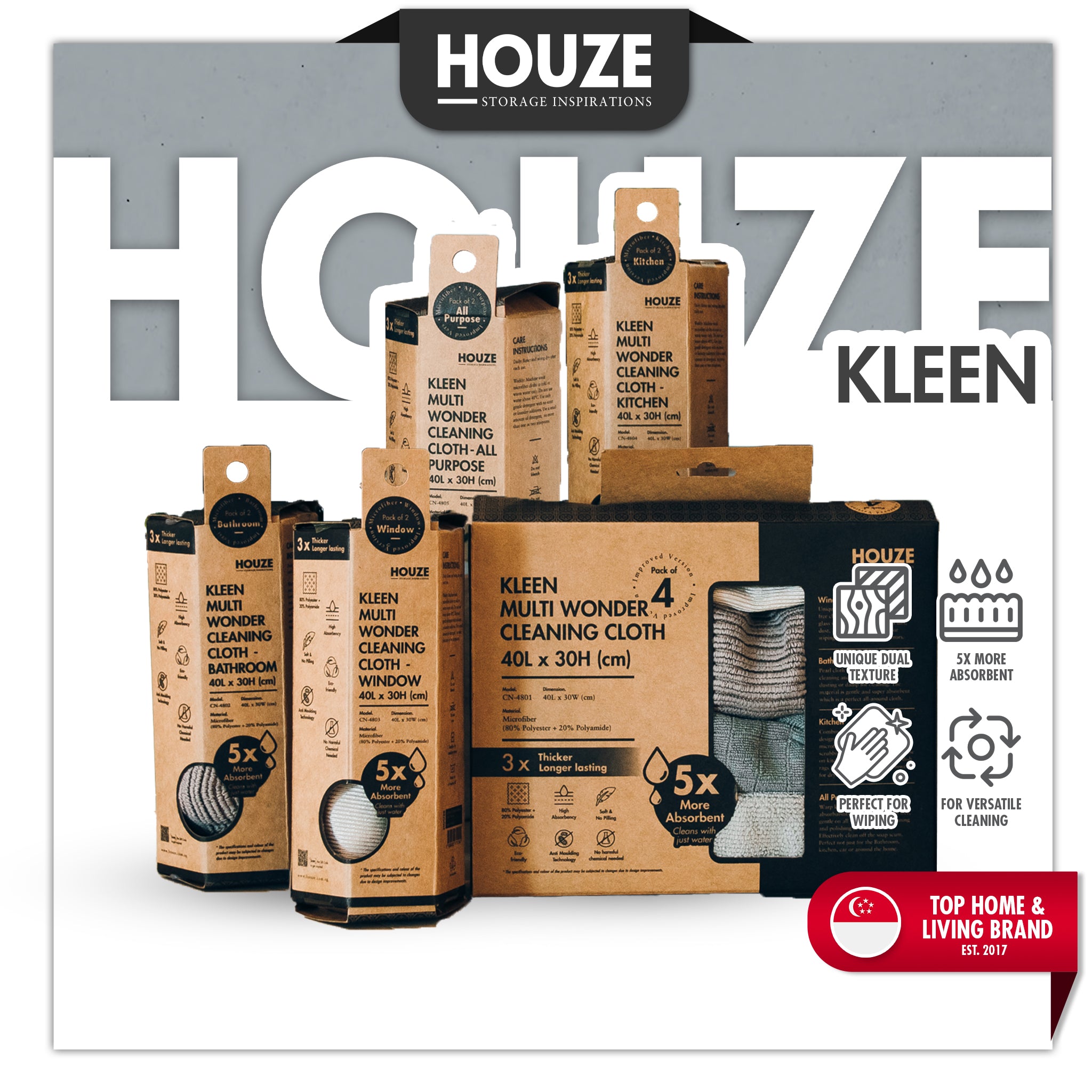 HOUZE - KLEEN Multi Wonder Cleaning Cloth