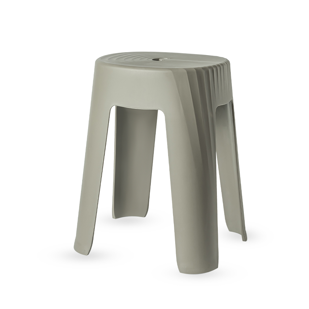 NORD Arc | Rectangle Stool [Beige | Grey] - Chair | Minimalist | Stackable | Nordic | Neutral