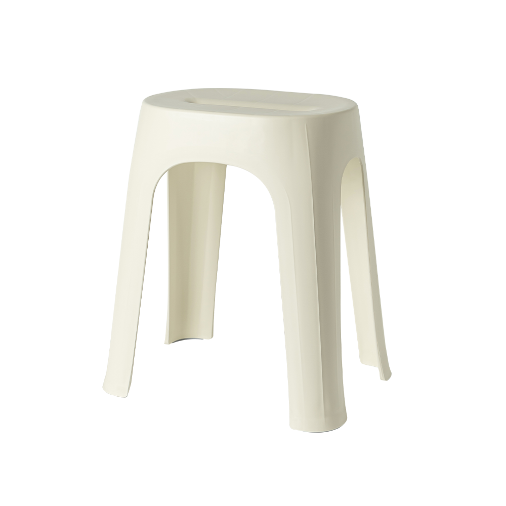 NORD Arc | Rectangle Stool [Beige | Grey] - Chair | Minimalist | Stackable | Nordic | Neutral