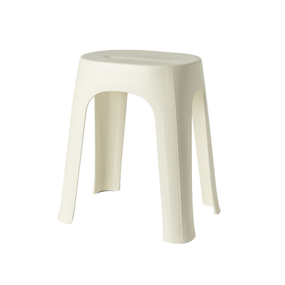 NORD Arc | Rectangle Stool [Beige | Grey] - Chair | Minimalist | Stackable | Nordic | Neutral