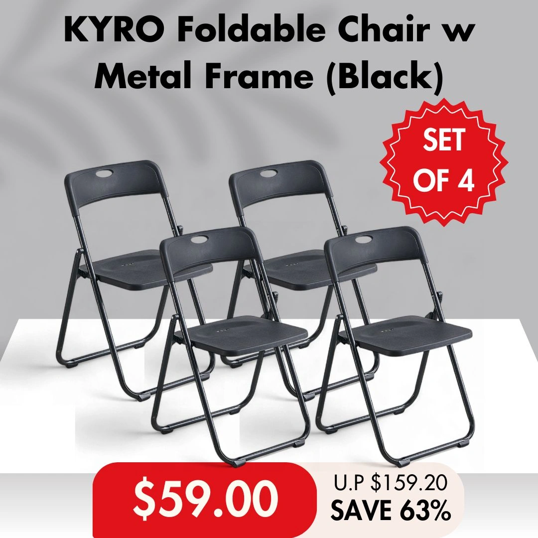 HOUZE - KYRO Foldable Plastic Chair with Metal Frame