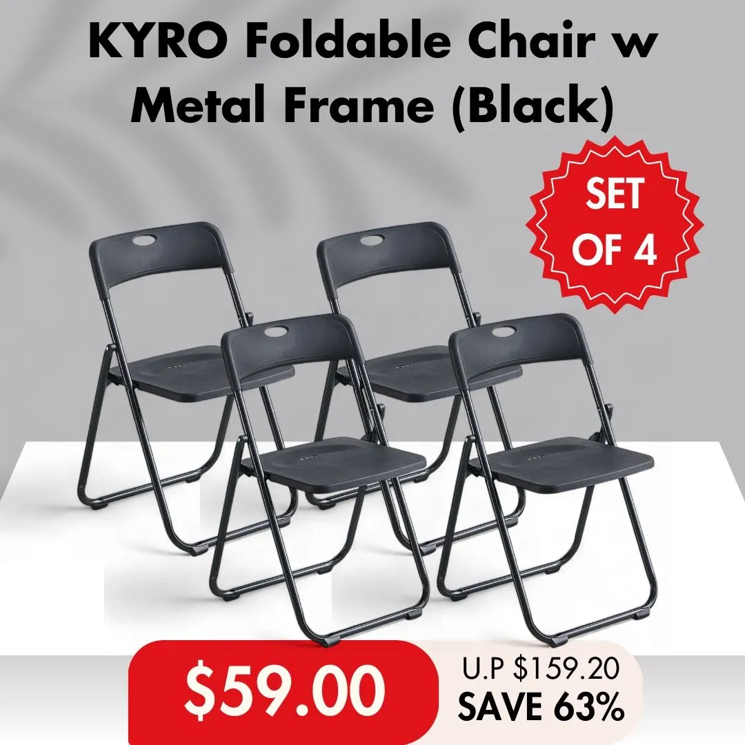 HOUZE - KYRO Foldable Plastic Chair with Metal Frame