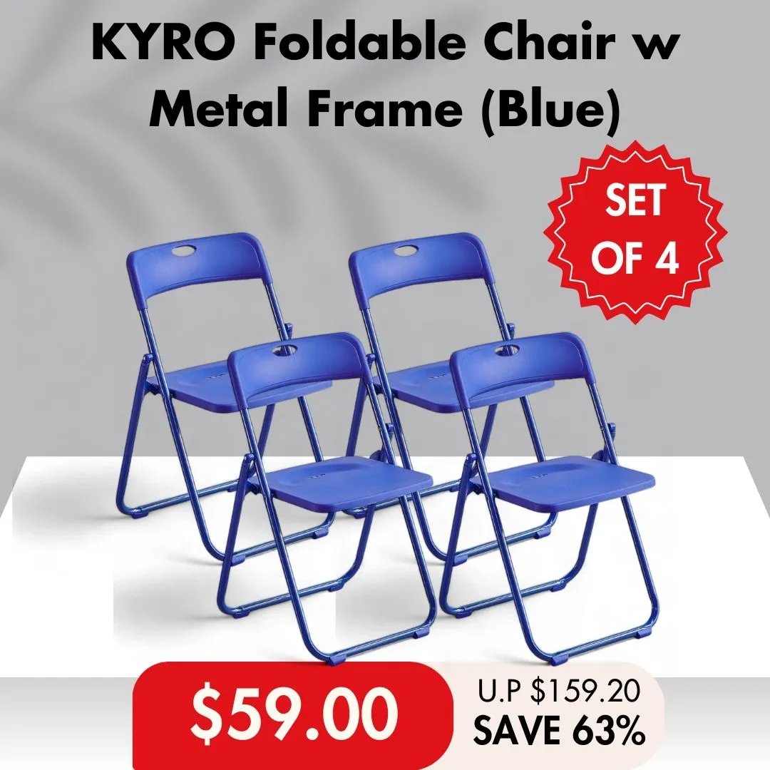 HOUZE - KYRO Foldable Plastic Chair with Metal Frame
