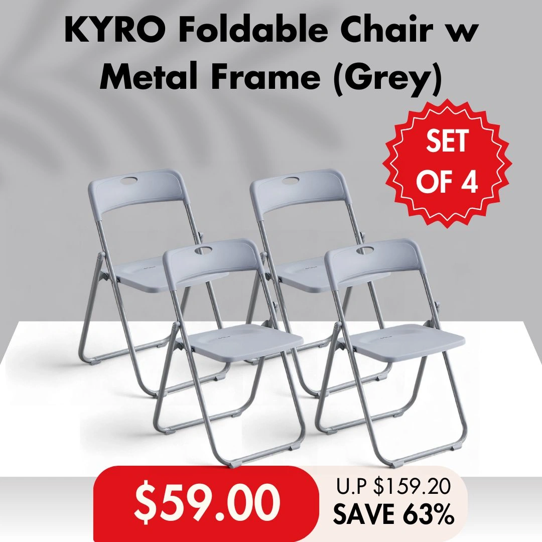 HOUZE - KYRO Foldable Plastic Chair with Metal Frame