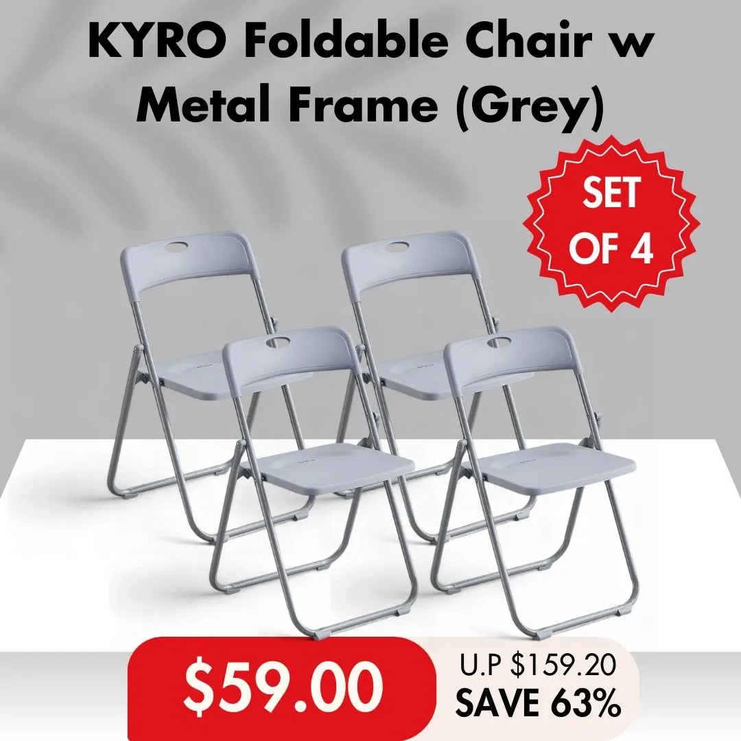 HOUZE - KYRO Foldable Plastic Chair with Metal Frame