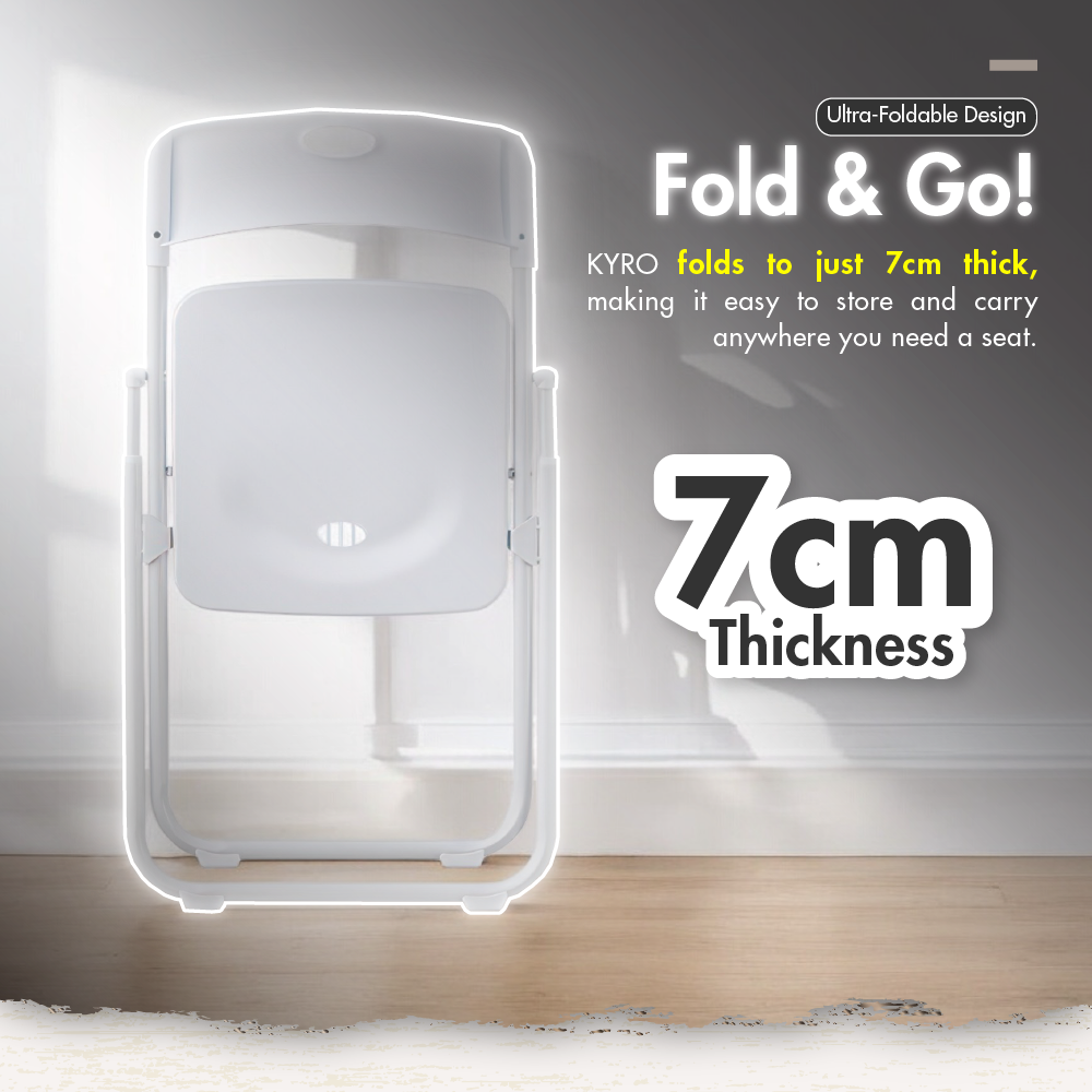 HOUZE - KYRO Foldable Plastic Chair with Metal Frame