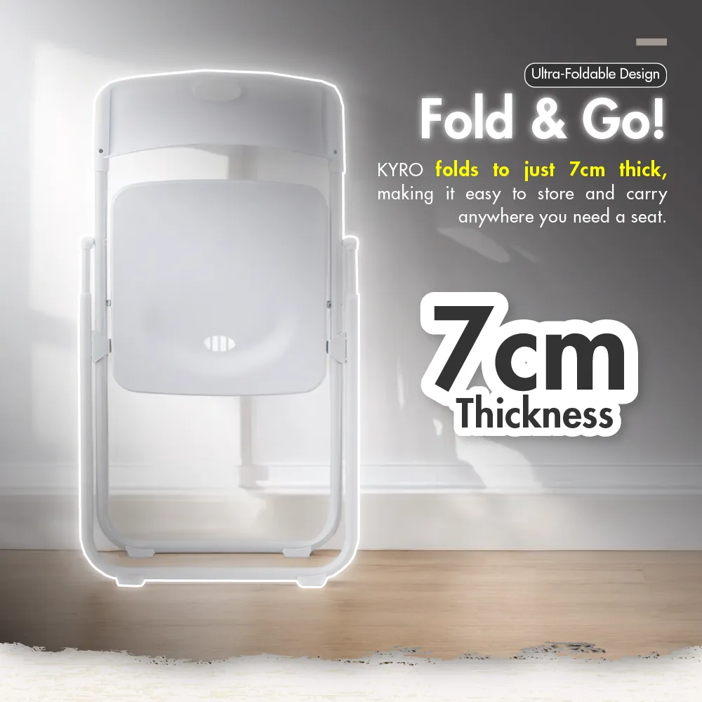 HOUZE - KYRO Foldable Plastic Chair with Metal Frame