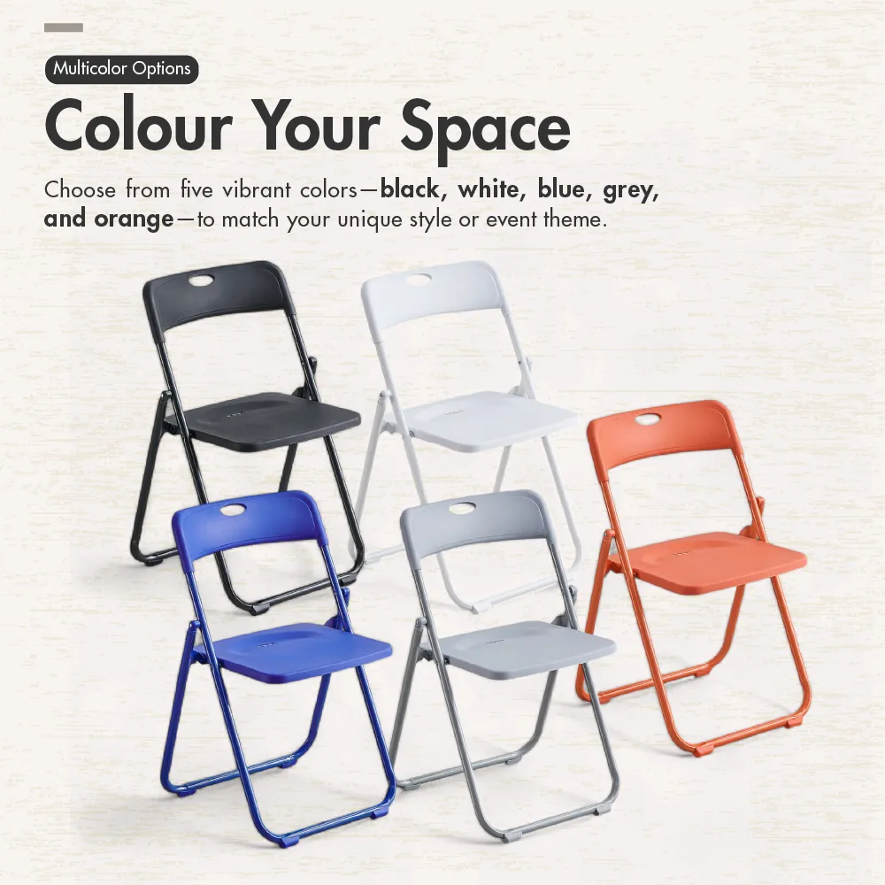 HOUZE - KYRO Foldable Plastic Chair with Metal Frame