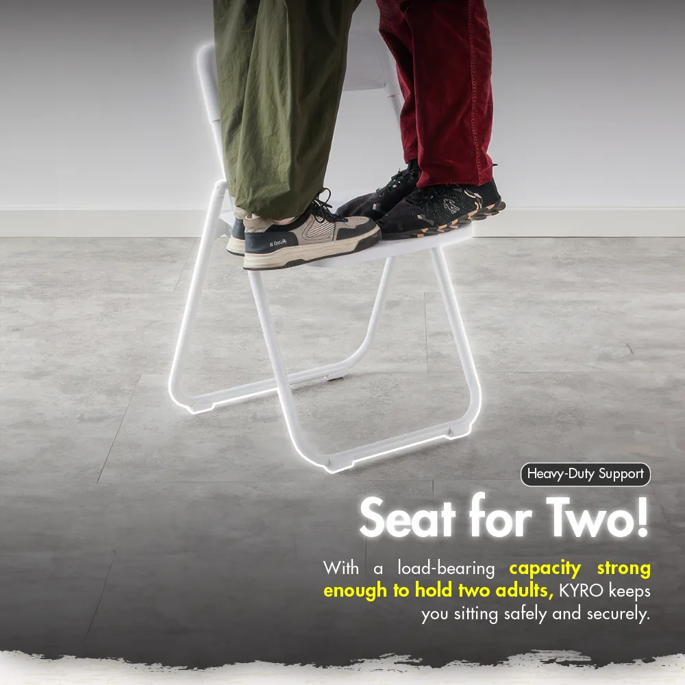 HOUZE - KYRO Foldable Plastic Chair with Metal Frame