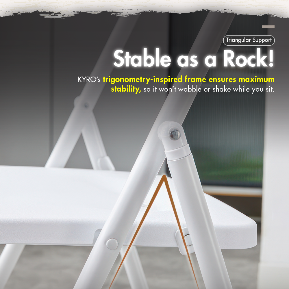 HOUZE - KYRO Foldable Plastic Chair with Metal Frame