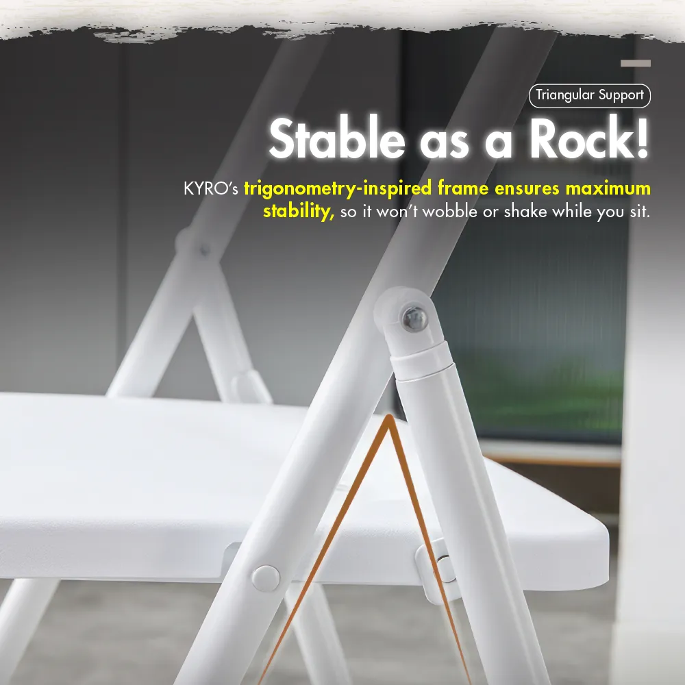 HOUZE - KYRO Foldable Plastic Chair with Metal Frame