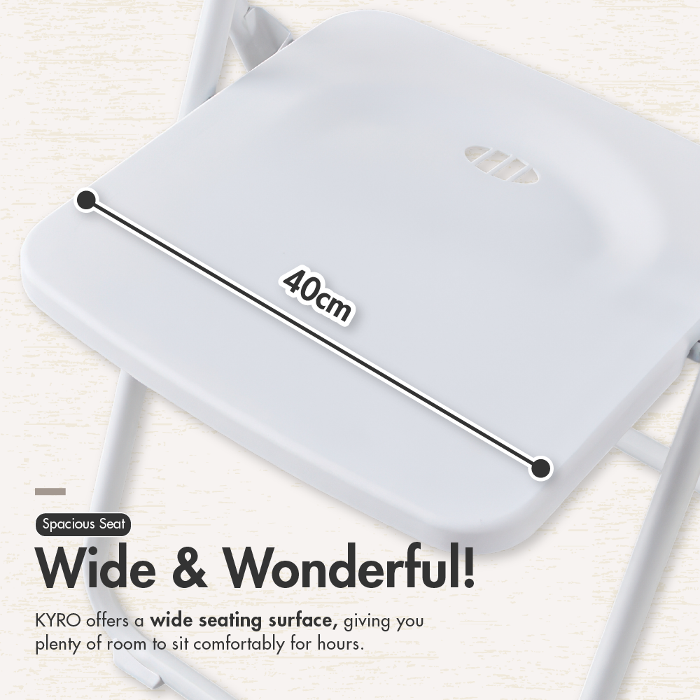 HOUZE - KYRO Foldable Plastic Chair with Metal Frame