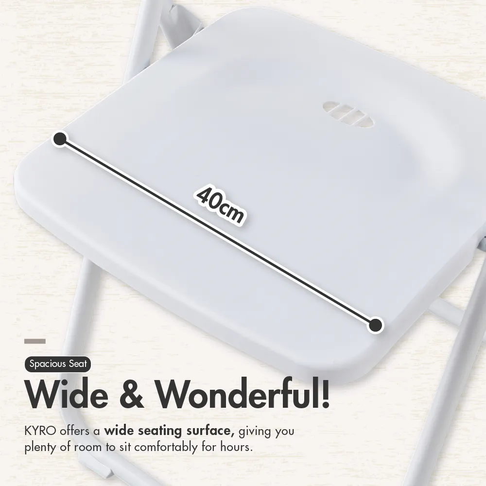 HOUZE - KYRO Foldable Plastic Chair with Metal Frame