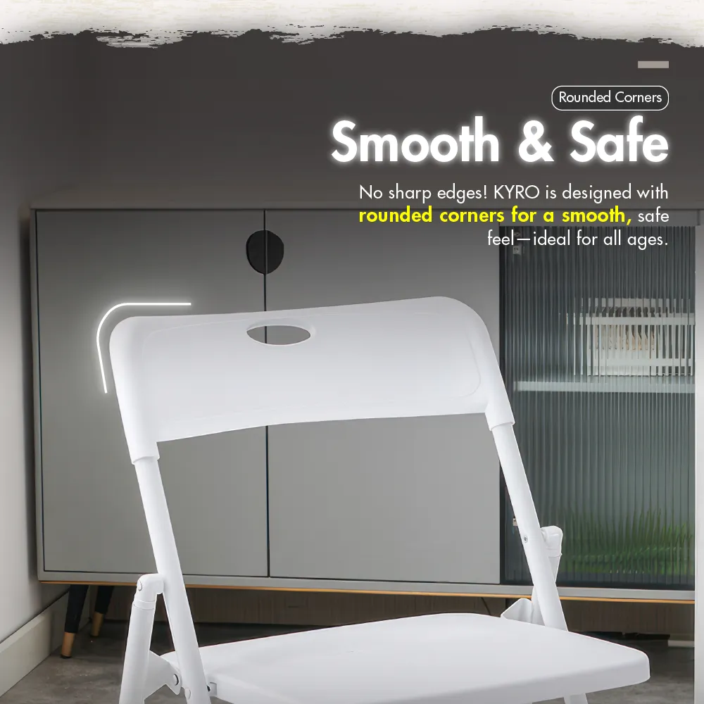 HOUZE - KYRO Foldable Plastic Chair with Metal Frame