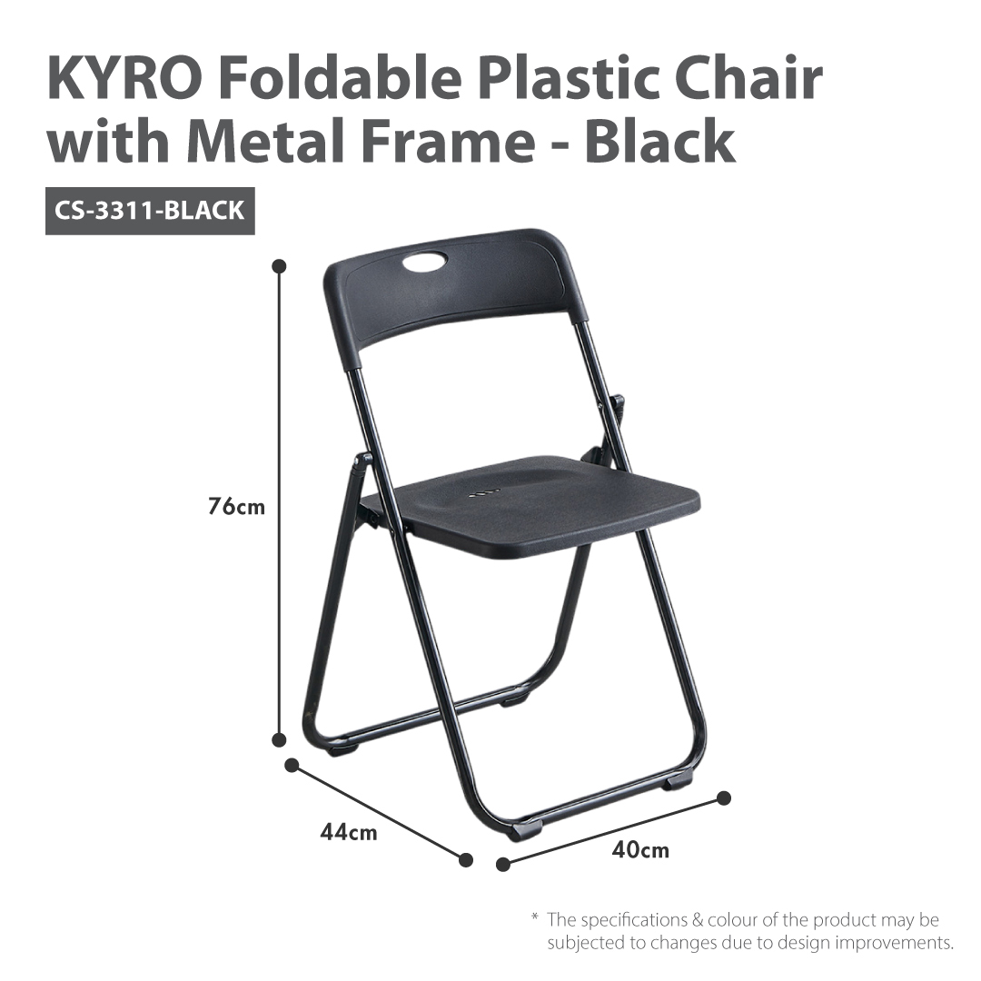 HOUZE - KYRO Foldable Plastic Chair with Metal Frame