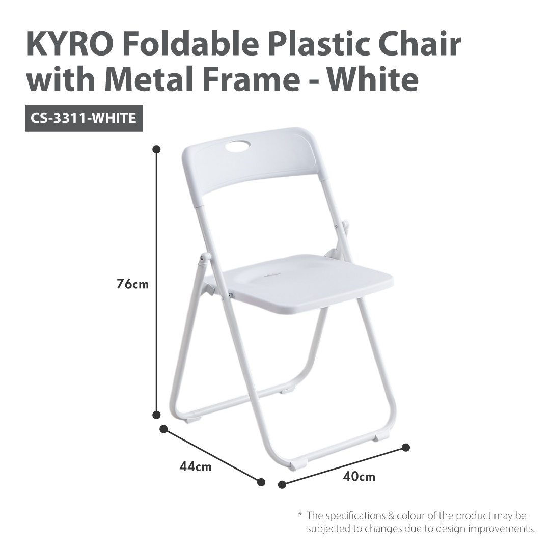 HOUZE - KYRO Foldable Plastic Chair with Metal Frame