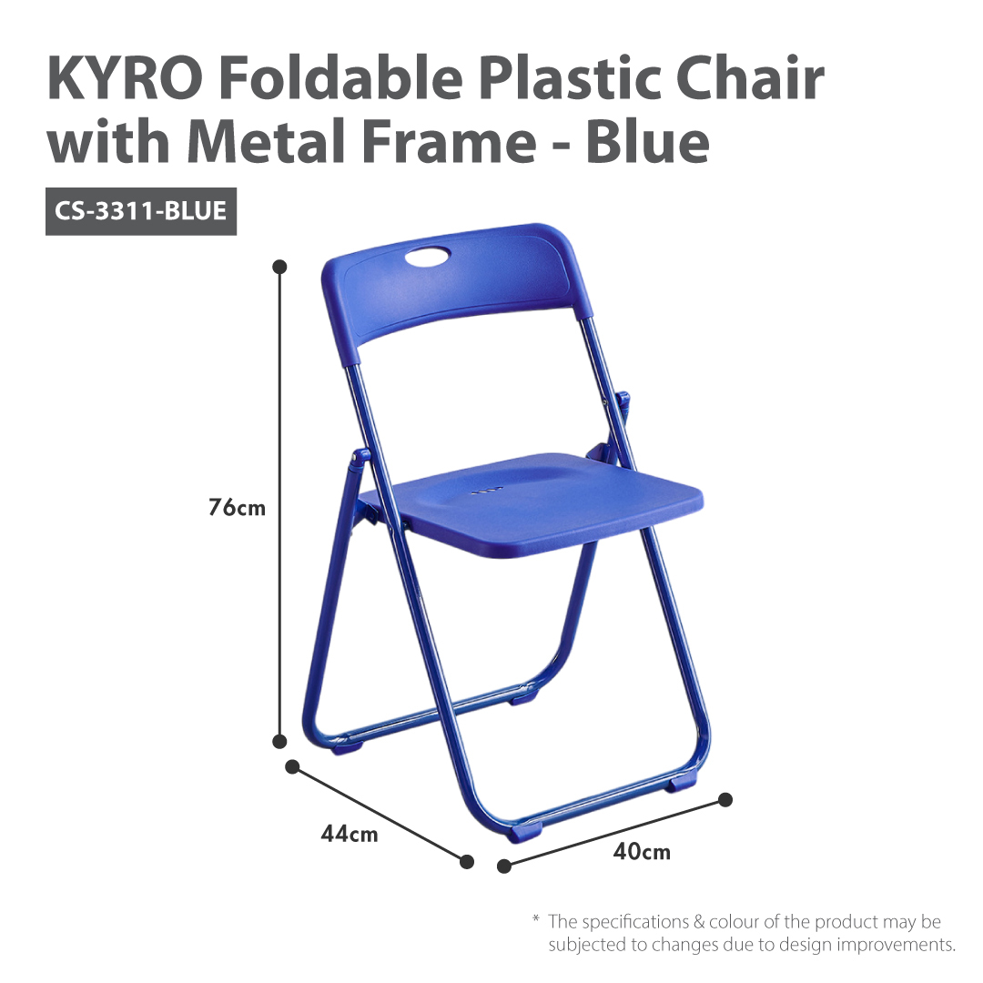 HOUZE - KYRO Foldable Plastic Chair with Metal Frame