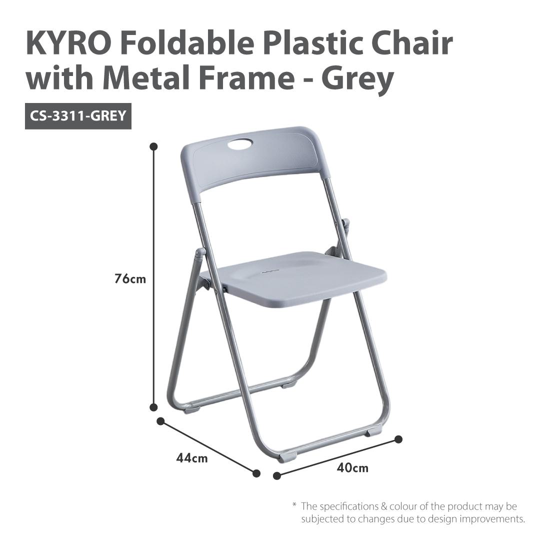 HOUZE - KYRO Foldable Plastic Chair with Metal Frame