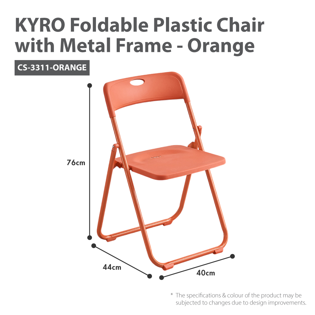 HOUZE - KYRO Foldable Plastic Chair with Metal Frame