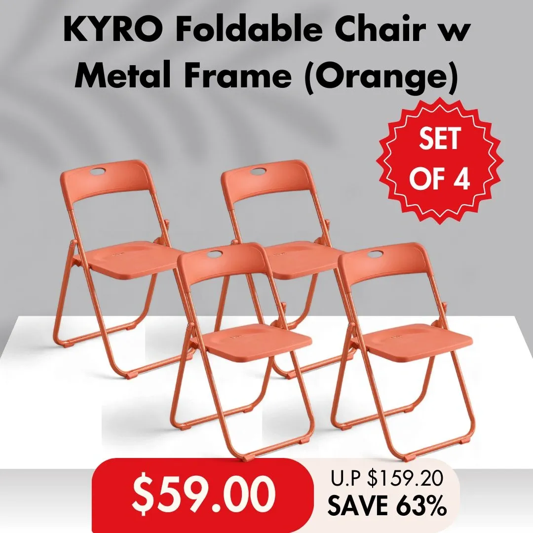 HOUZE - KYRO Foldable Plastic Chair with Metal Frame