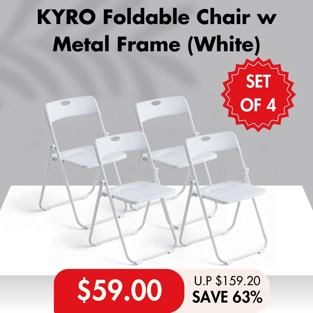 HOUZE - KYRO Foldable Plastic Chair with Metal Frame