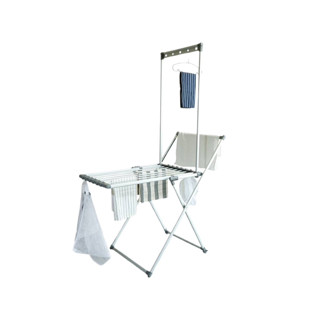 Krusty Aluminum Drying Rack with Hanging Pole and Wheels