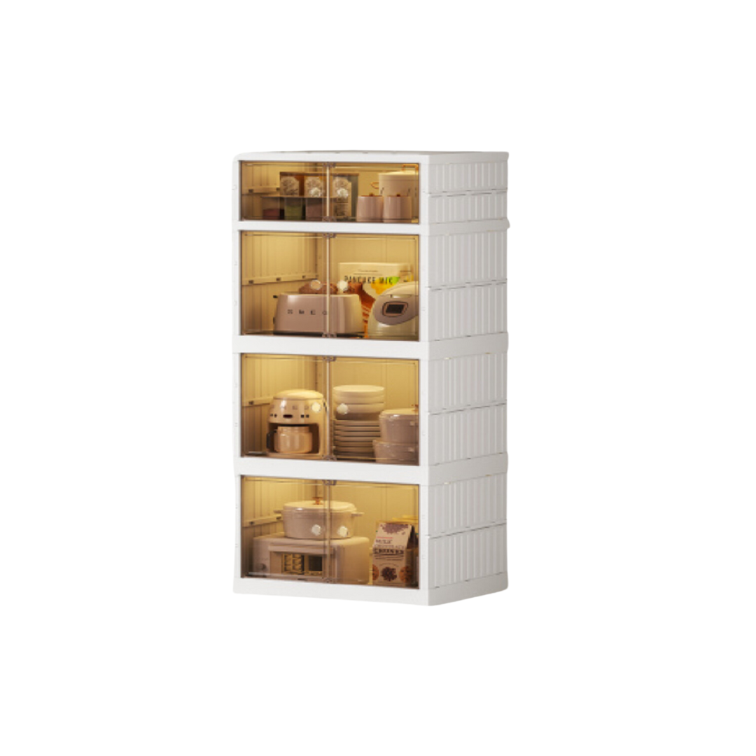 Modular 3 | 4 | 5 Tier Collapsible Cabinet - Storage | Space Saver | Organizer