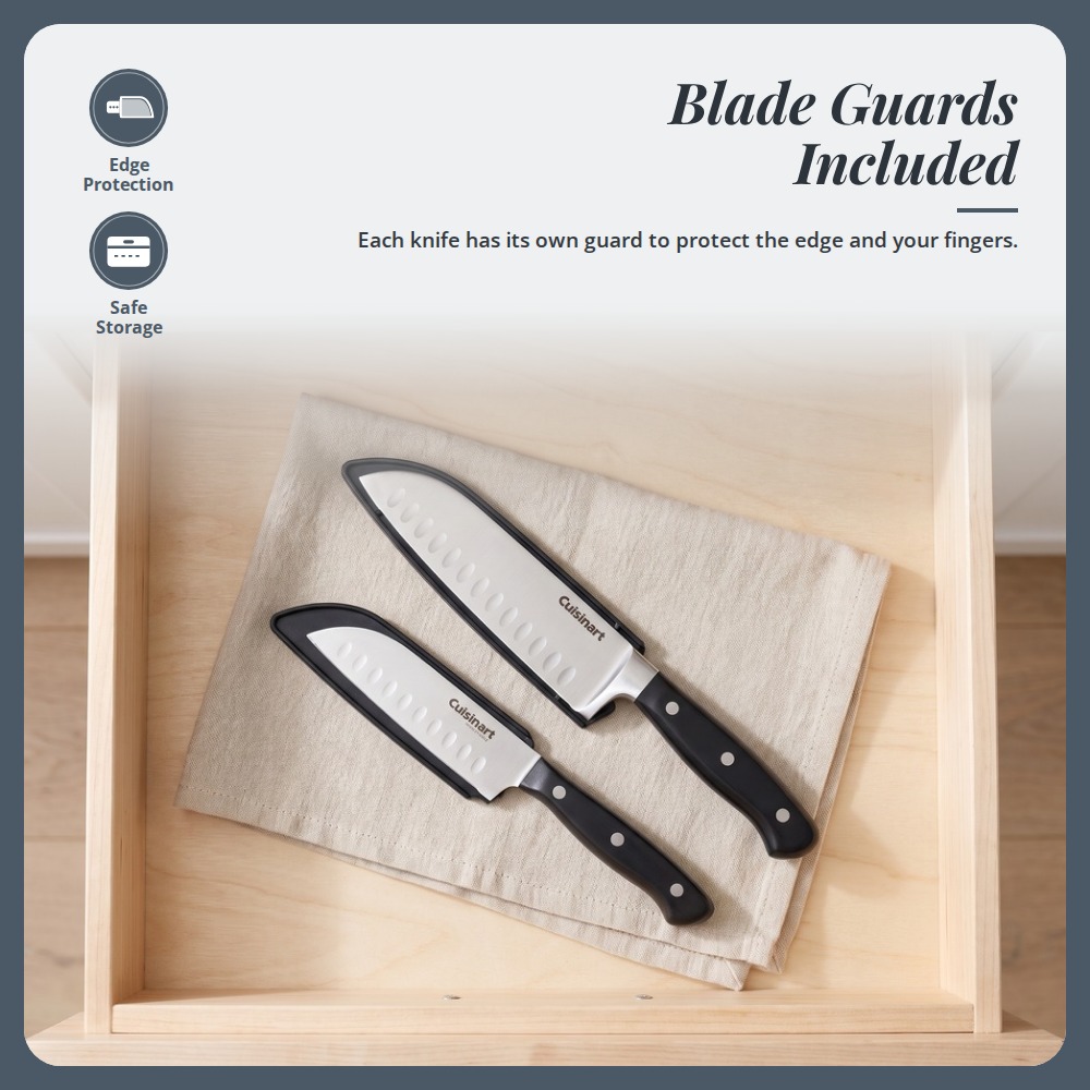 [Table Matters] 'CUISINART' Nitrogen 2-Piece Santoku Knife Set [7in | 5in] Nitrogen-Infused Stainless Steel