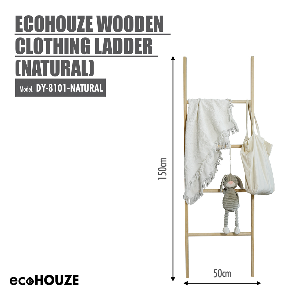 ecoHOUZE Wooden Clothing Ladder (Natural)