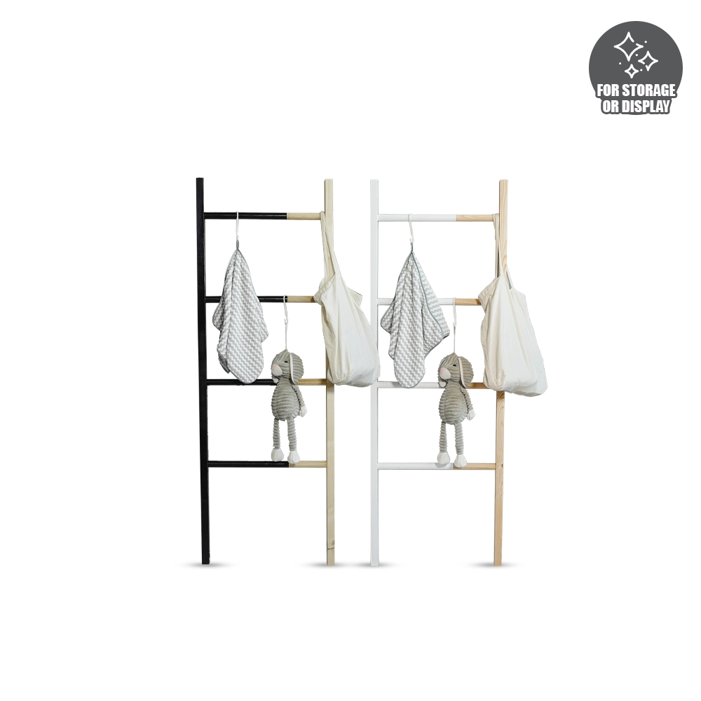 ecoHOUZE - Wooden Clothing Ladder 3 Colours - Organizer | Storage | Space Saving | Cabinet | Wide Steps | Secure