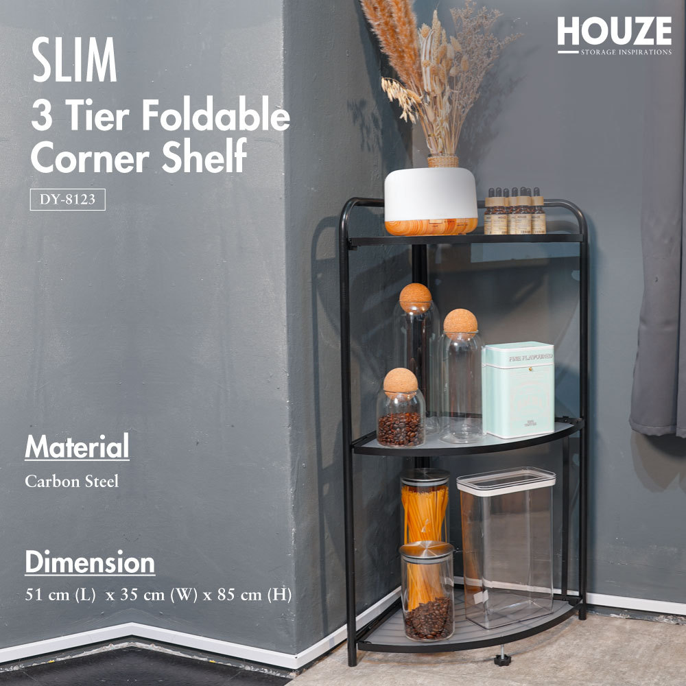 SLIM 3|4 Tier Foldable Corner Shelf