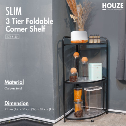 SLIM 3 Tier Foldable Corner Shelf