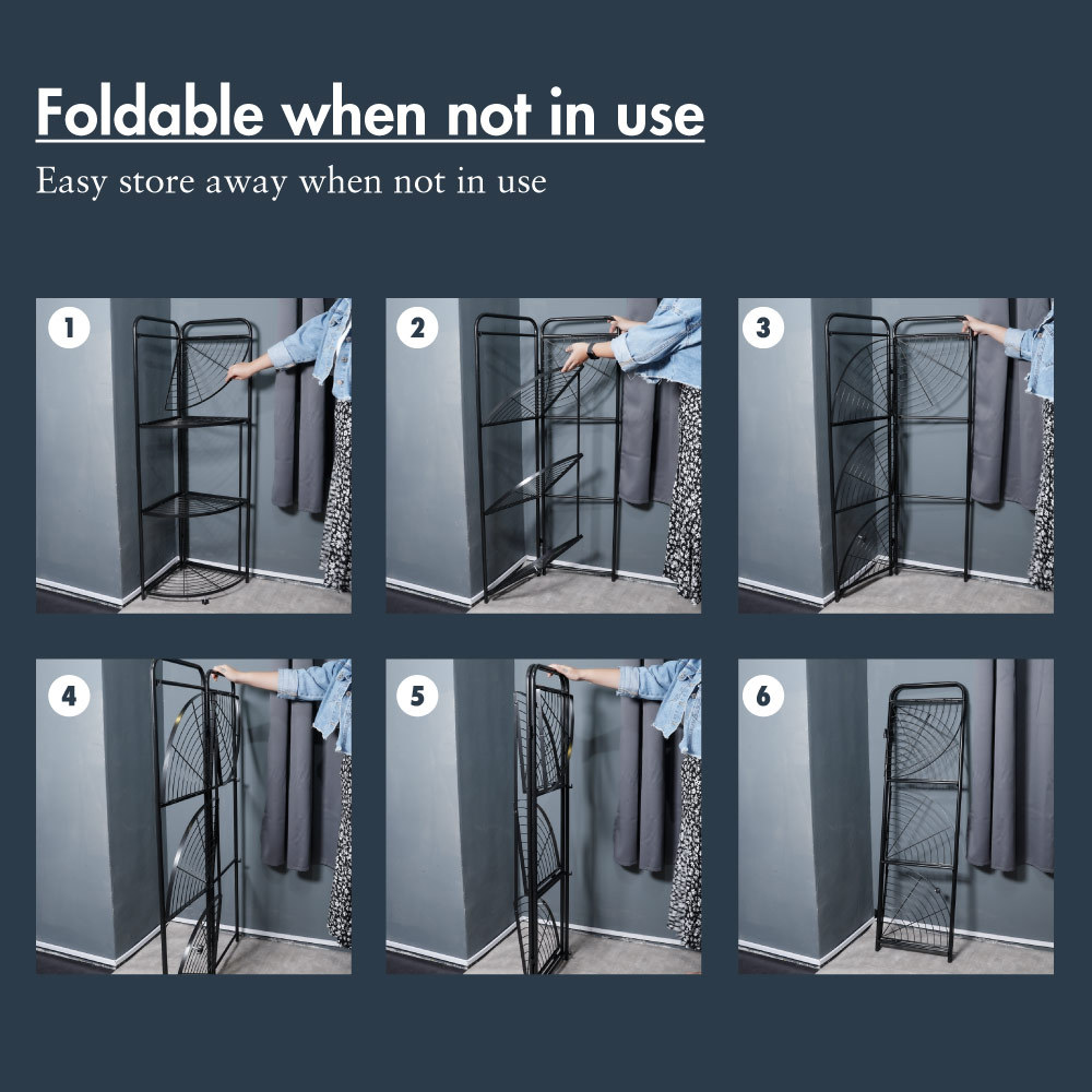 SLIM 3|4 Tier Foldable Corner Shelf