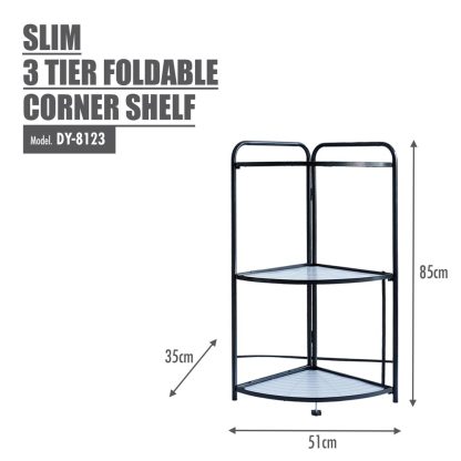 SLIM 3 Tier Foldable Corner Shelf