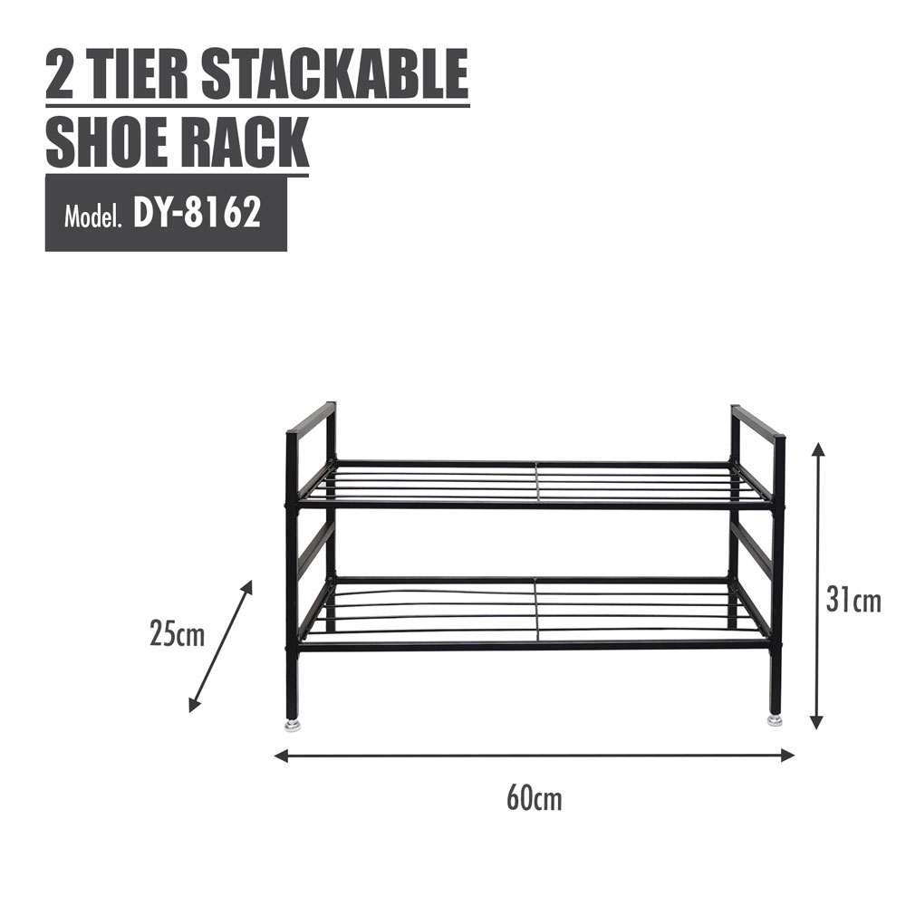 "SLIM" 2 Tier Stackable Shoe Rack