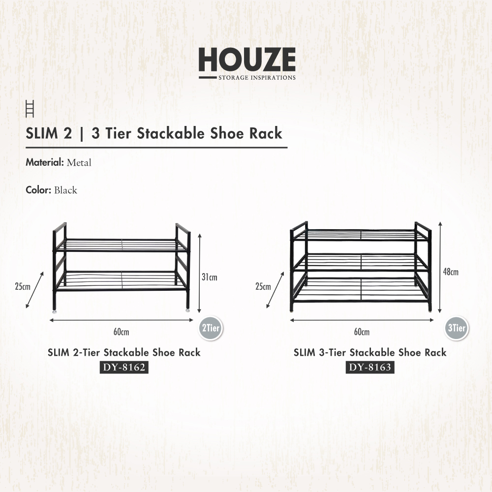 "SLIM" 3 Tier Stackable Shoe Rack