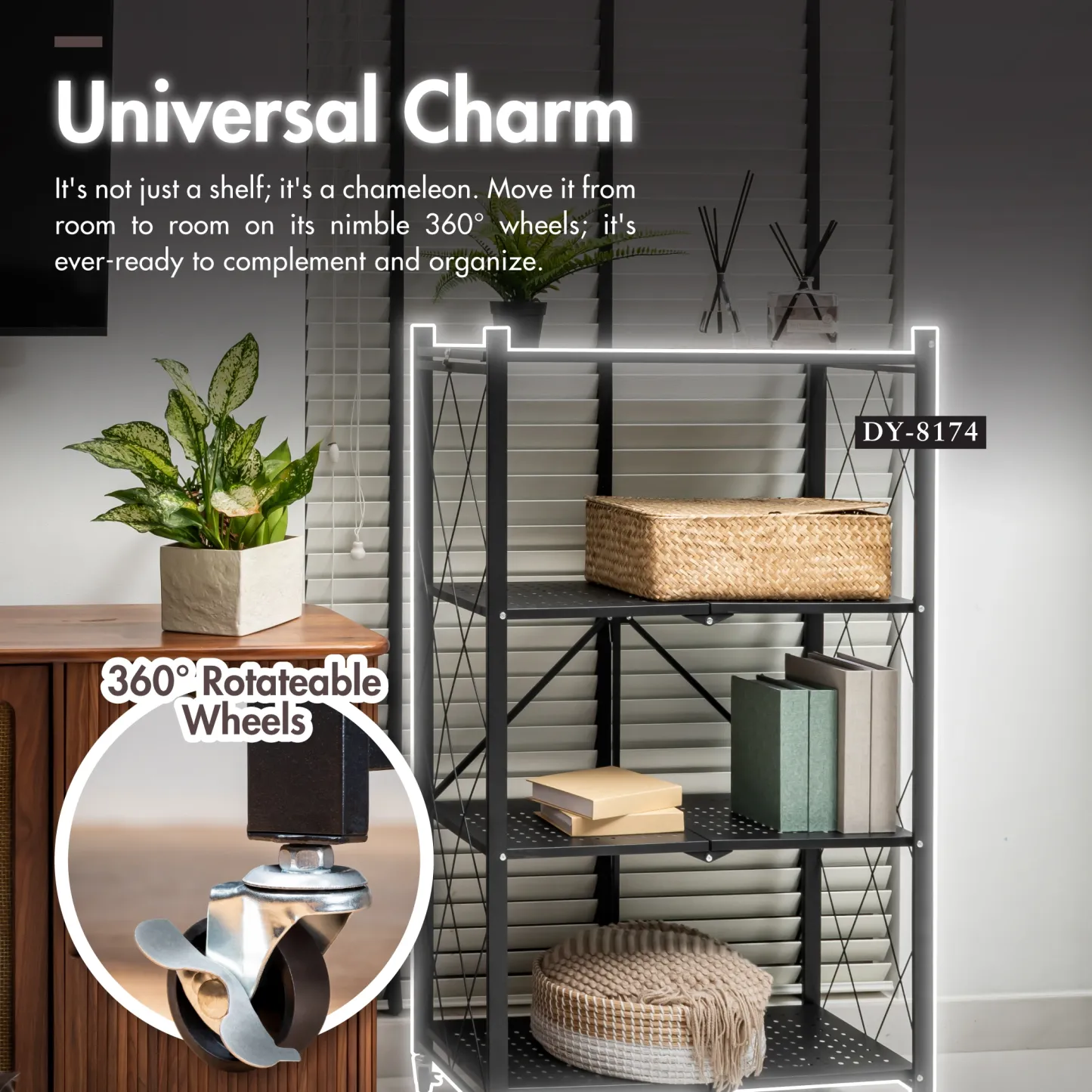 HOUZE - 3|4|5 Tier Foldable Crossline Storage Shelf (L: 72cm W:34cm) - Organizer | Rack | Shelving | Shelves | Cabinet
