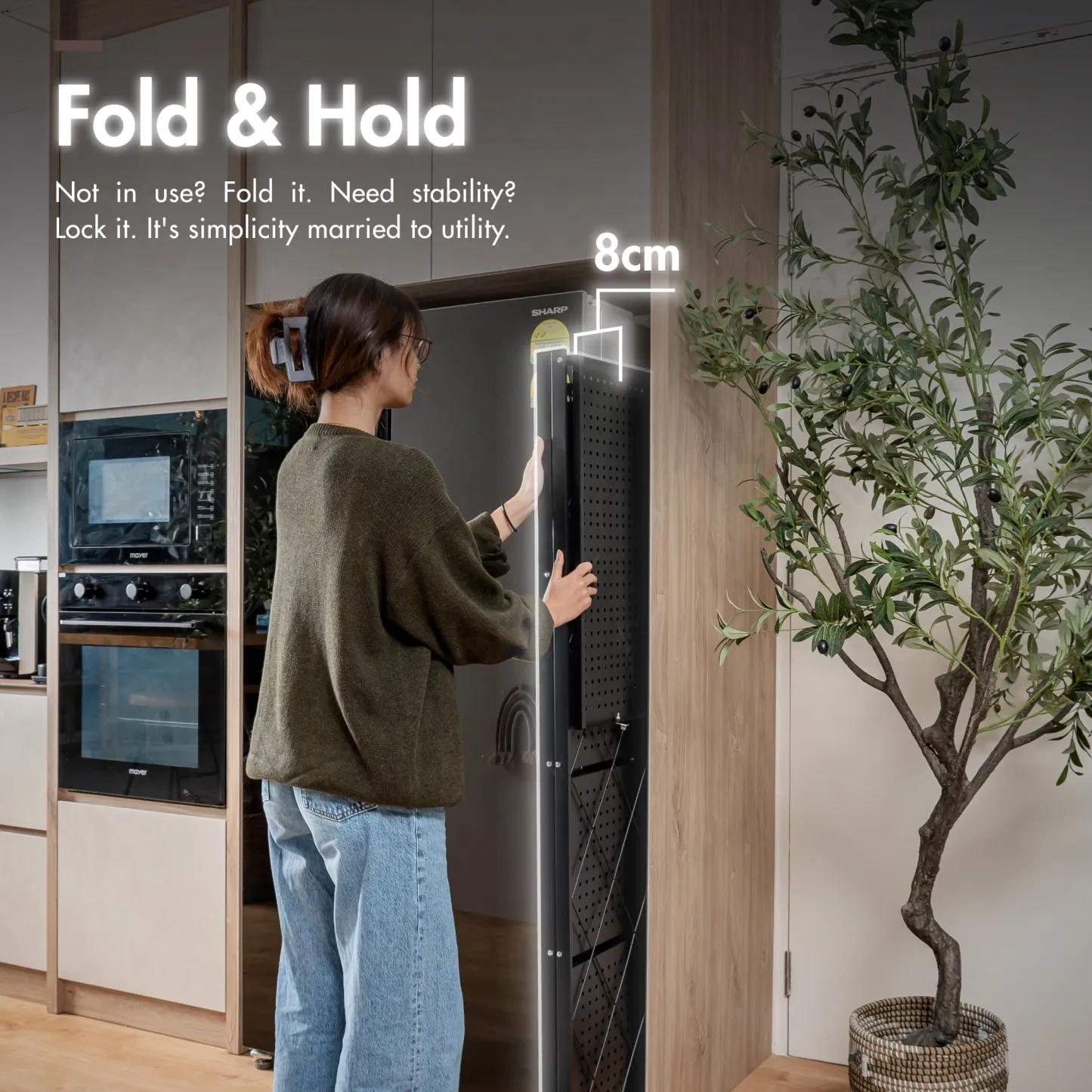 HOUZE - 3|4|5 Tier Foldable Crossline Storage Shelf (L: 72cm W:34cm) - Organizer | Rack | Shelving | Shelves | Cabinet