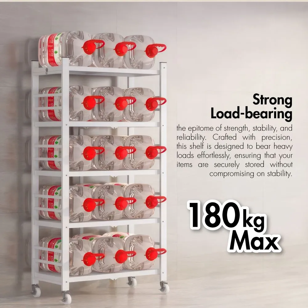 HOUZE - 'SLIM' 3|4|5 Tier Parallel Foldable Storage Shelf - Organizer | Rack | Shelving | Shelves | Cabinet