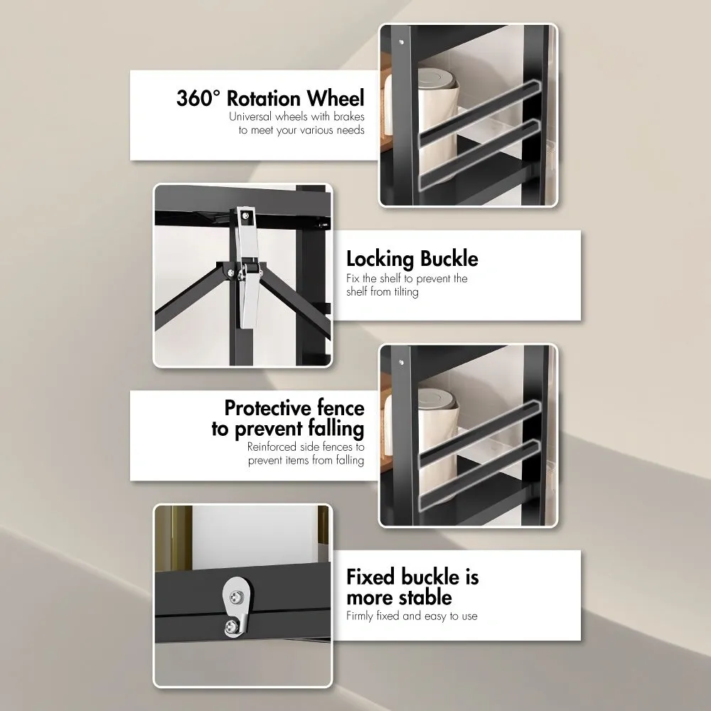 HOUZE - 'SLIM' 3|4|5 Tier Parallel Foldable Storage Shelf - Organizer | Rack | Shelving | Shelves | Cabinet
