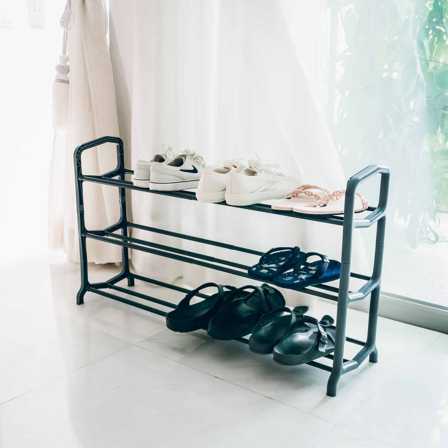 3 Tier Extendable Shoe Rack (Length: 51-90cm)