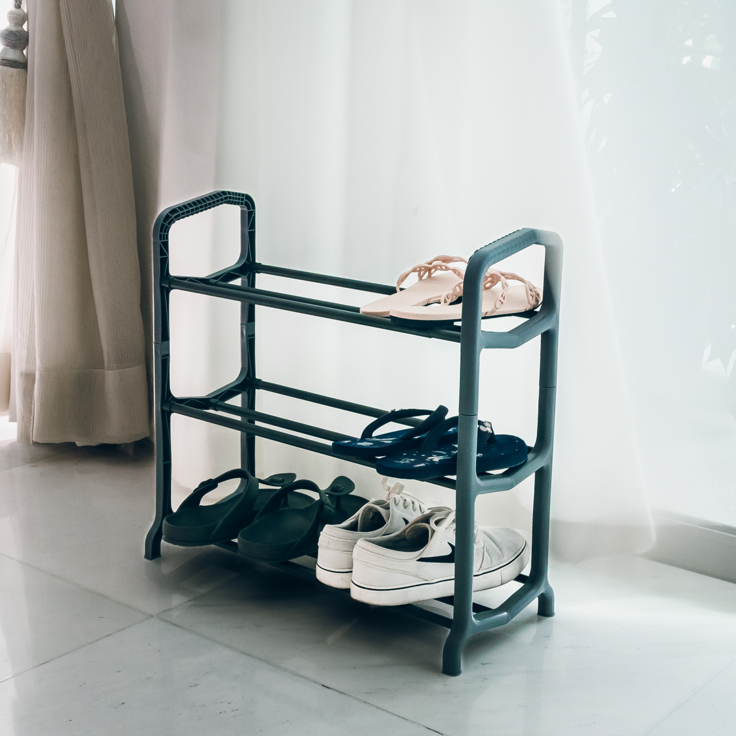 3 Tier Extendable Shoe Rack (Length: 51-90cm)