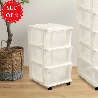 3|5 Tier 55L & 90L Knock Down Cabinet (Clear)