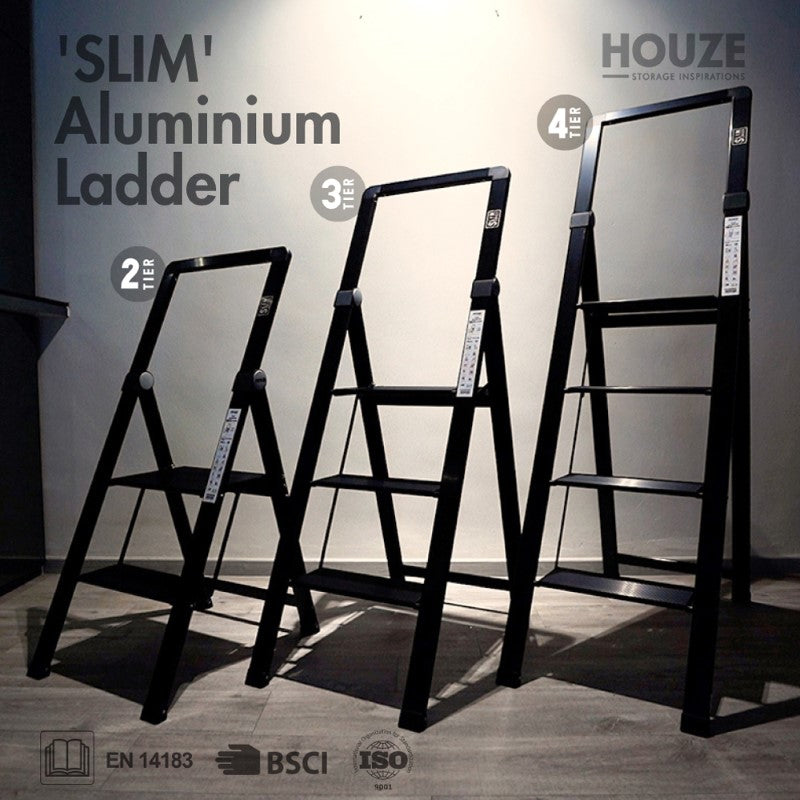 HOUZE - 'SLIM' Aluminium 2/3/4 Tier Ladder