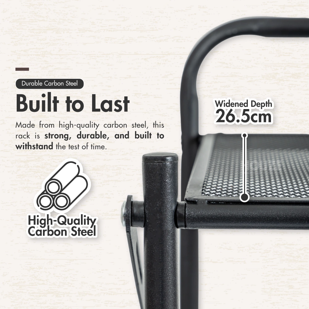 HOUZE - 'SLIM' Monochrome 4 Tier | 5 Tier | 6 Tier Steel Shoe Rack [Black | White] [Length: 70cm] - Storage | Organizer